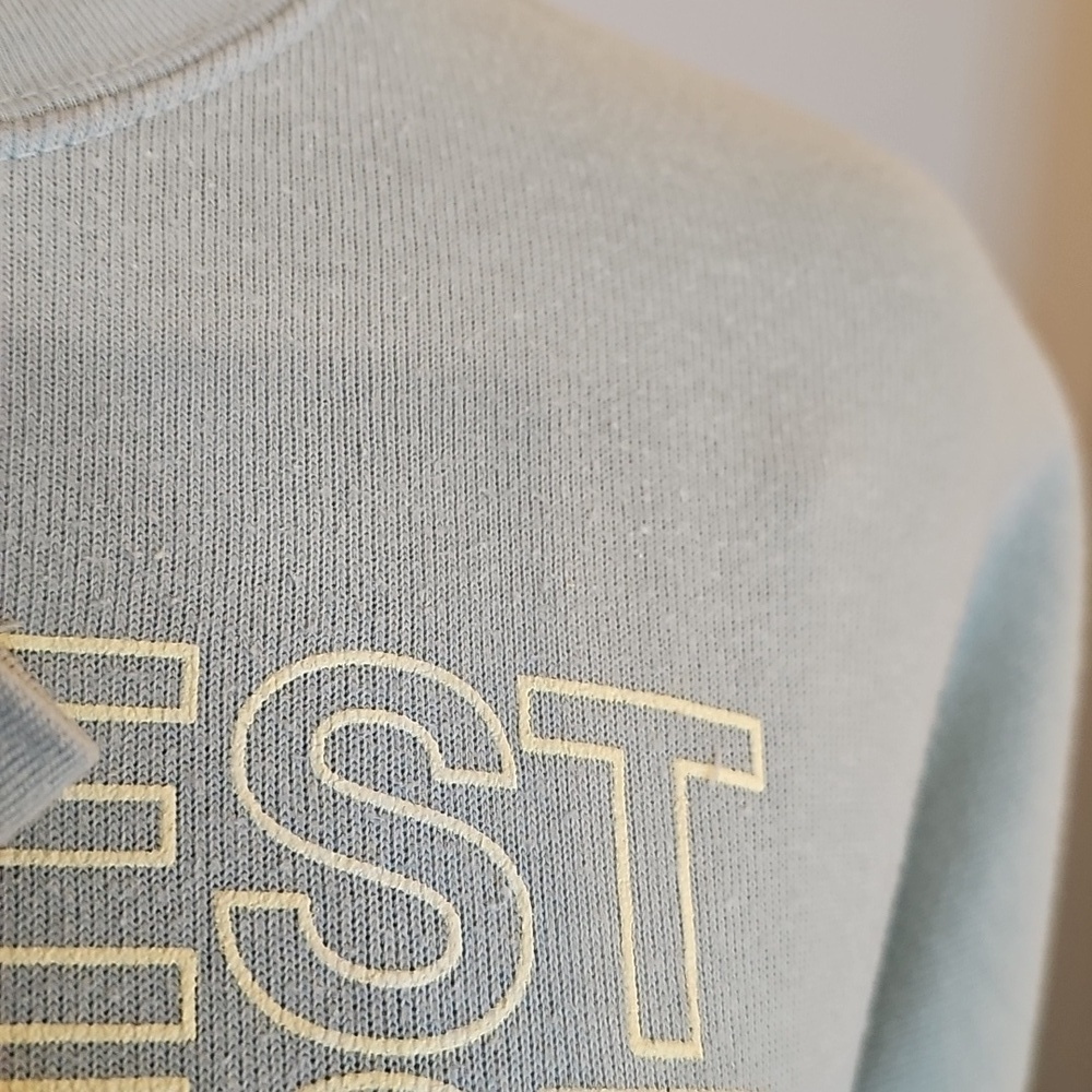 Midwest Light Blue Cropped Crew Neck Sweatshirt Size Medium - Picture 8 of 9